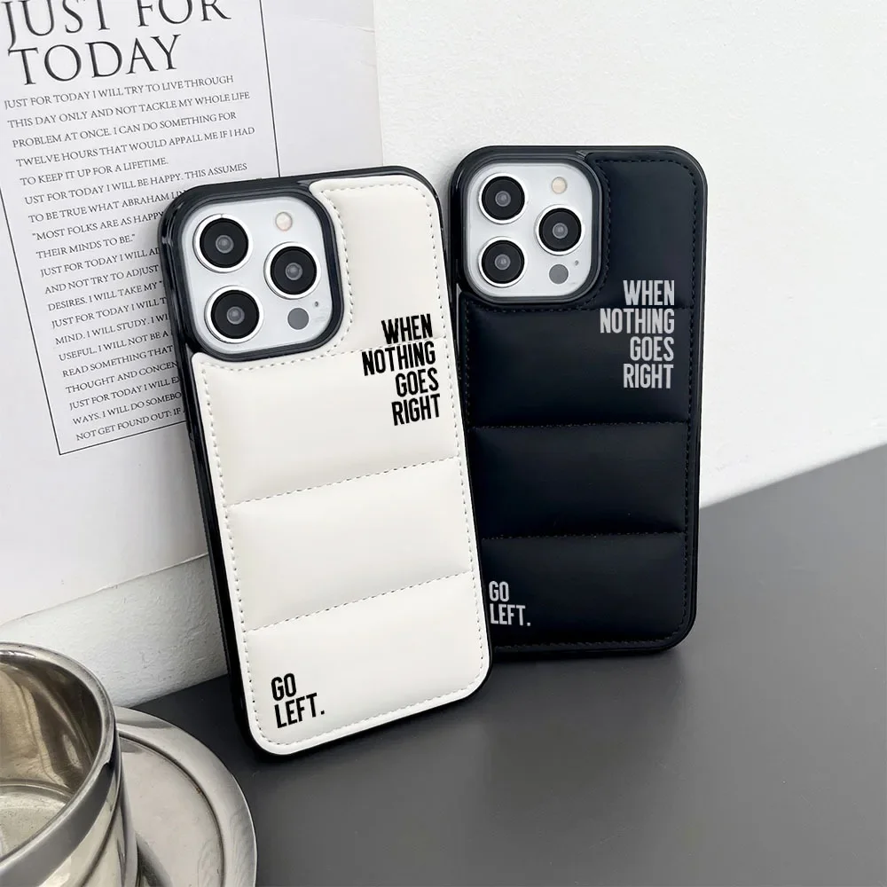 Phone Case Shockproof Black And White Cover For Iphone 16 15 14 13 12 11 Pro Max Plus Xr Case Funny Pun Puffer