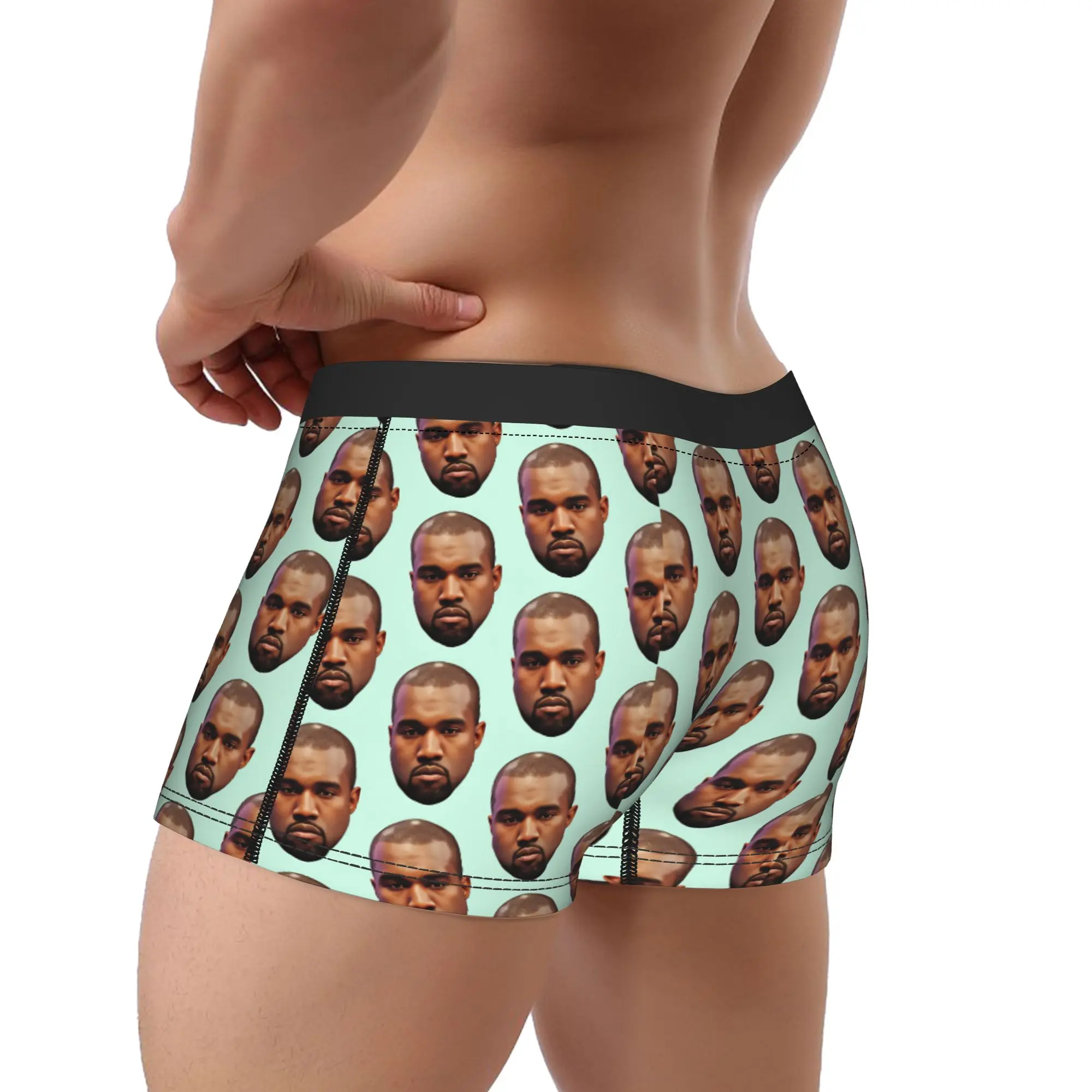 

Мужские трусы-шорты Kanye West Meme, мягкие, модные, высококачественные, дизайнерские, больших размеров