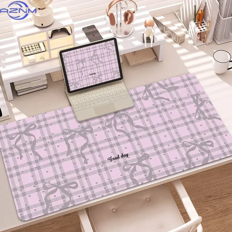 Cute Cartoon Black Pink Bow Delicate Large Mouse Pad Girls Creative Makeup Desk Mat Computer Office Desktop Decoration Mousepad