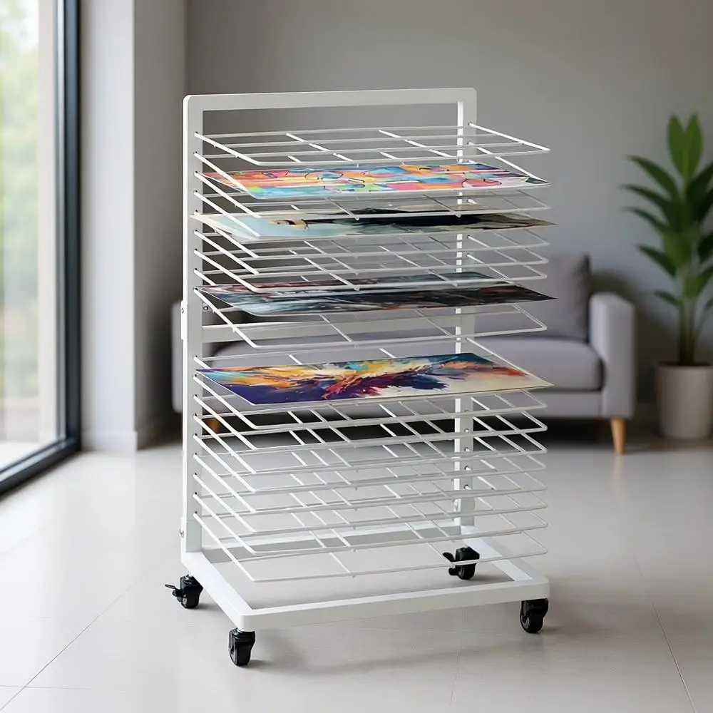 

White Art Drying Rack for Classroom Use