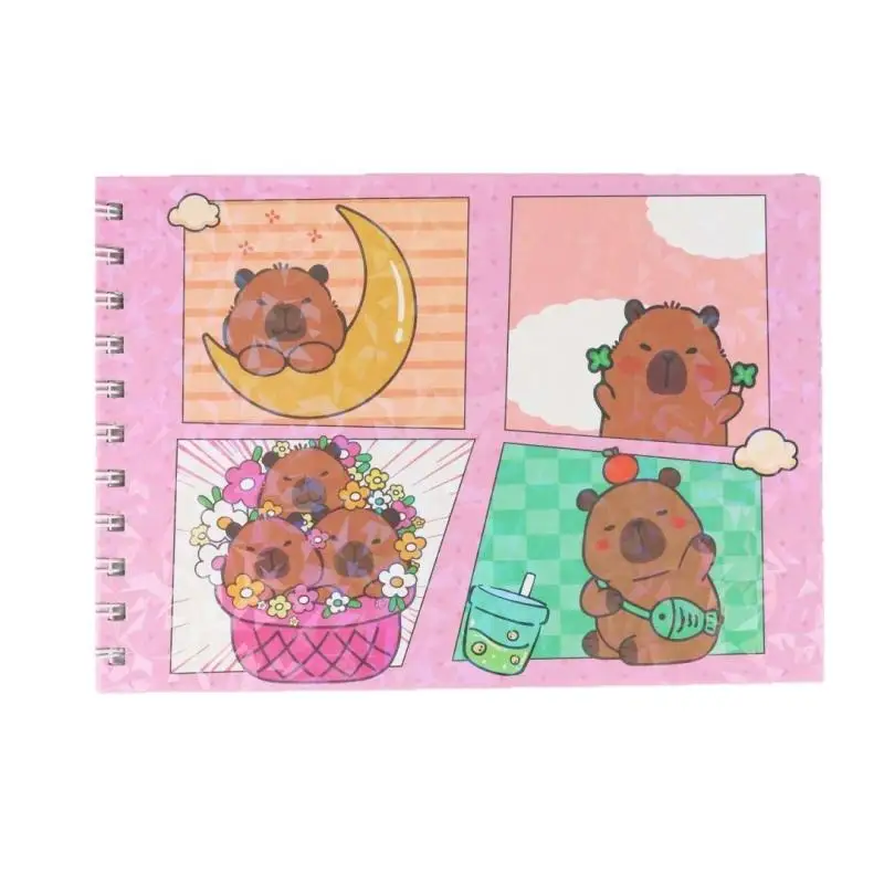 Креативная милая книжка-раскраска с персонажами капибары, детская книжка-раскраска с изображением животных, граффити, книга для рисования, детский подарок на день рождения