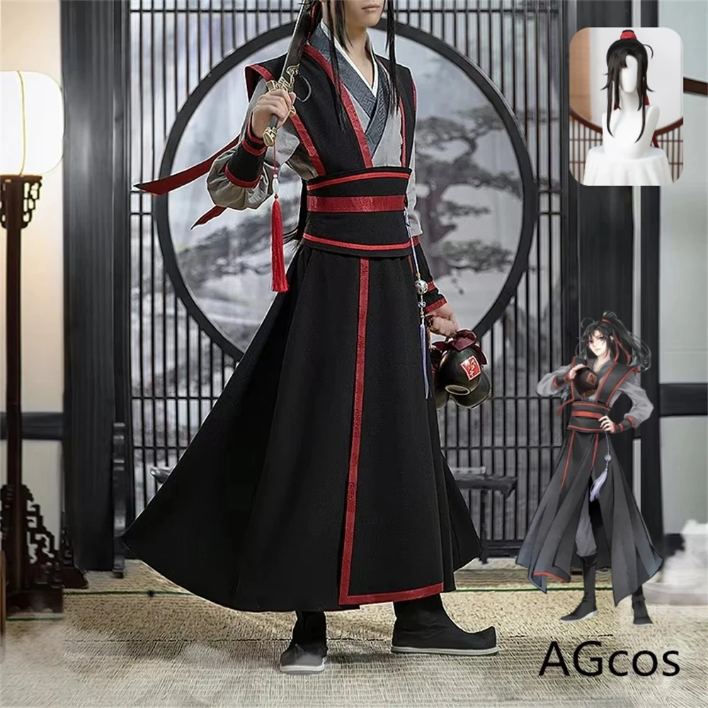 

AGCOS Аниме Mo Dao Zu Shi Young Wei Wuxian Косплей Костюм Wei Wu Xian Мужской Хэллоуин Наряды Наборы Парик Костюмы Косплей