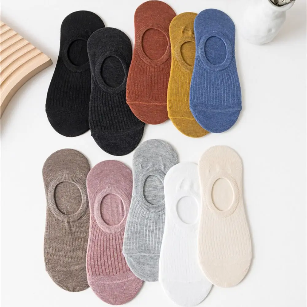 

10Pairs Soft Mesh Invisible Boat Socks Thin Non Slip Short Ankle Socks Breathable Sweat Absorbent Short Hosiery Summer