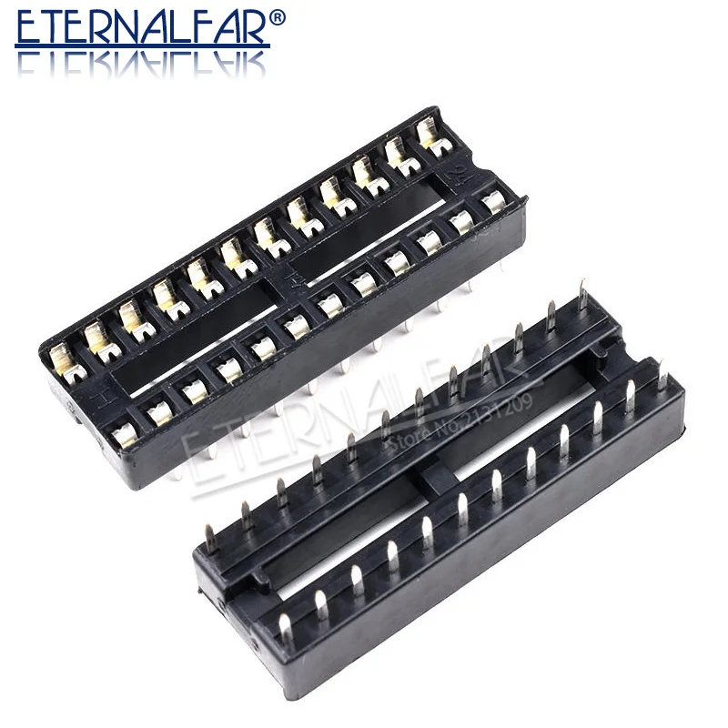 

Hzy 24pin IC Sockets 10PCS 2.54mm Through Hole Stamped pin Open Frame IC Dip Socket,Pitch Through Hole Dip Socket Connectors