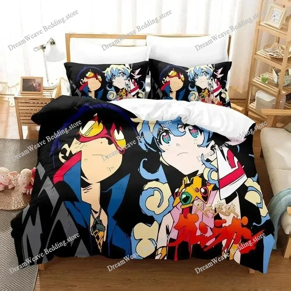 

Home Textile Cartoons Tengen Toppa Gurren Lagann Cover Duvet Cover Pillow Case Boy Polyester Bedding Set King Queen Twin Size963