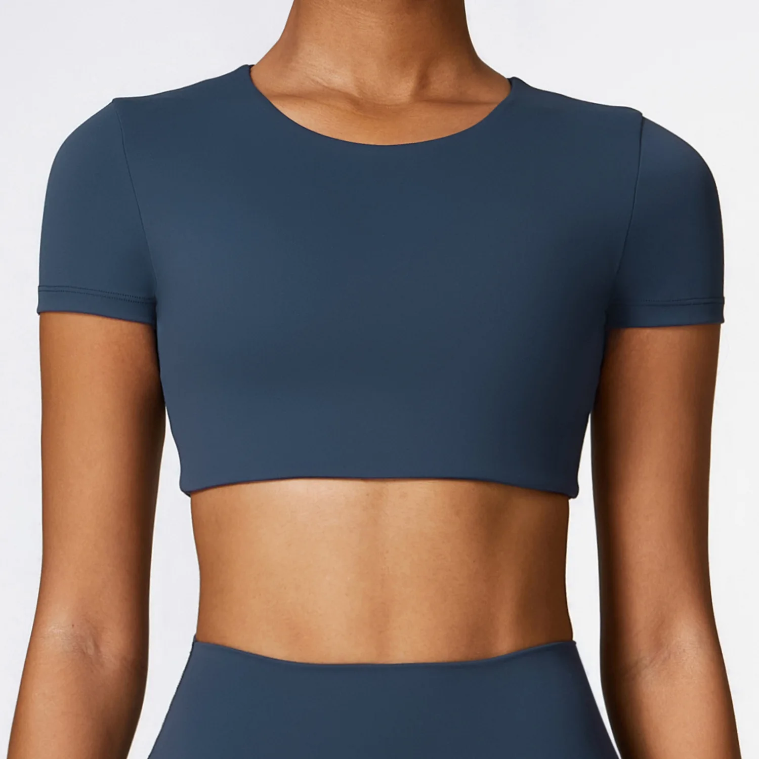 T-shirt sans couture à manches courtes pour femme, haut court, coupe couvertes, fitness, course à pied, yoga, gym, sport, cyclisme, entraînement, Y