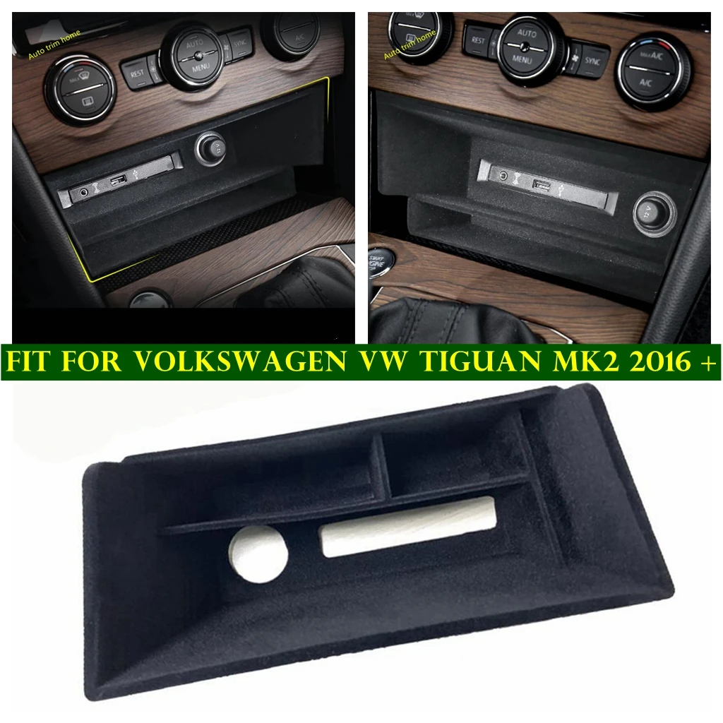 

Plastic Central Storage Container Multifunction Storage Box Cover Fit For Volkswagen VW Tiguan MK2 2016 - 2023 Car Accessories