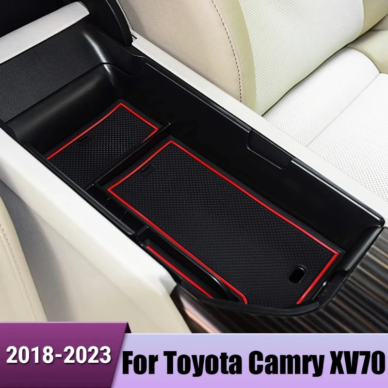 

For Toyota Camry XV70 18-23 ABS Car Center Console Armrest Storage Box Tray Organizer Container Holder Interior Car Accessories