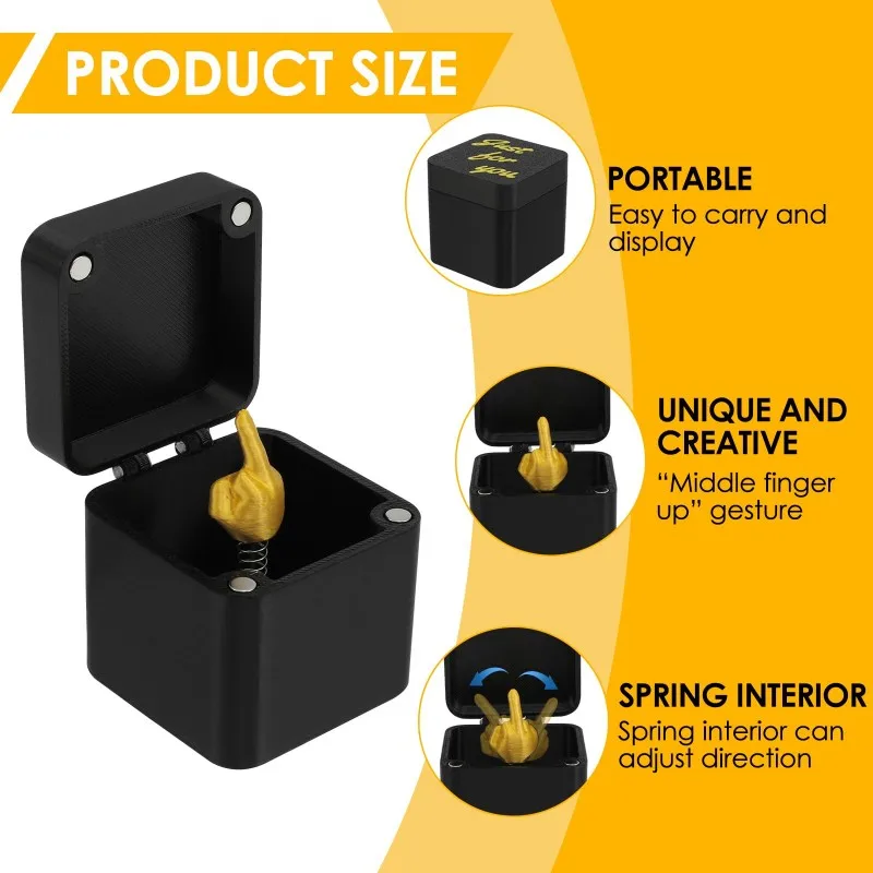 Out of the Box Pop-Up Middle Finger Gift Box Creative Desk Home Decor Gifts Middle Finger Novelty Christmas Funny Prank Gift