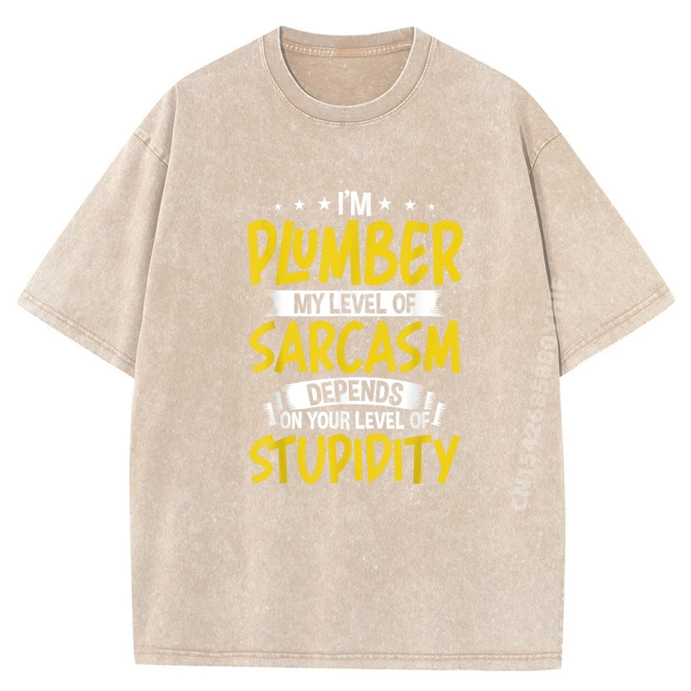 أنا سباك مستوى السخرية الفاخرة تي شيرت الرجال عالية الجودة قمصان جديدة وتي شيرت مجنون مضحك غسلها الملابس