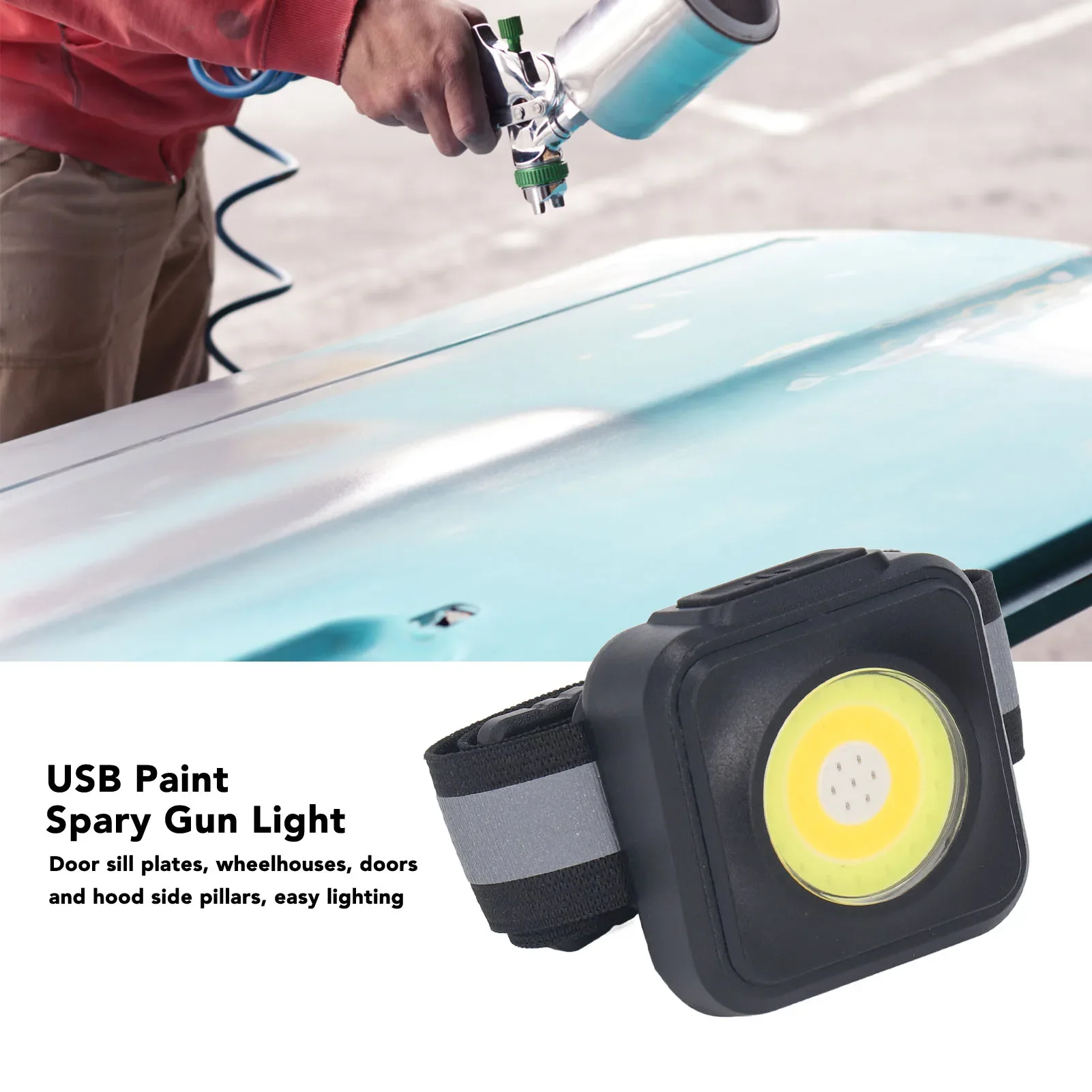 Portable Paint Spary Gun Light Practical USB Car Automotive Spray Paint Gun Light For Garage