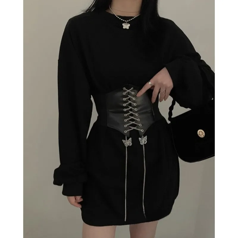 เข็มขัดคาดเอวกว้างตกแต่งผีเสื้อสําหรับผู้หญิง 2025 เข็มขัดเดรสระดับไฮเอนด์ใหม่