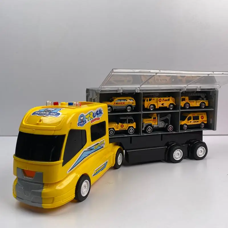 Grand ensemble de camion Transporter Electrolux pour enfants, jouets de vacances d'anniversaire et de Noël, 6 plus petits véhicules, 3 ans et plus