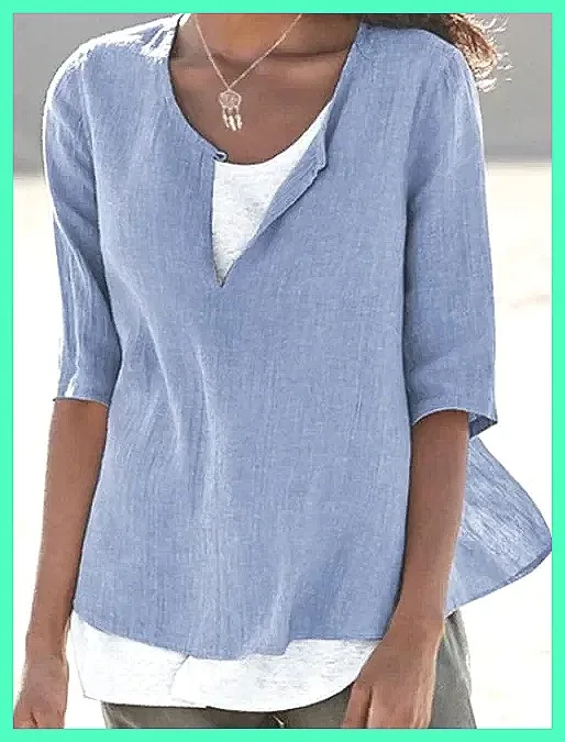 

2025 Spring Oversized Cotton Linen Blouse for Women - Elegant Long Sleeve Casual Top, Trendy Fashion