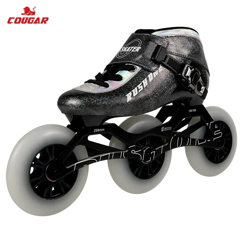 Custom Professional Inline Skates Speed Fast Big 3 Wheels Race Speed Skates Carbon Fiber Roller Skates