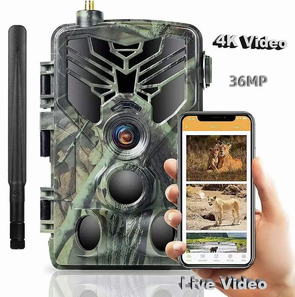 36MP Outdoor Wildlife Nachtzicht Bewegingsjacht Expert Camera 4K 2K Kaart Wifi Trail Camera 4G Jacht