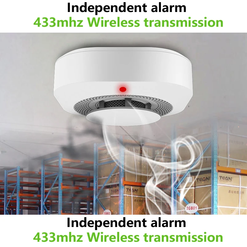 Fire Protection 433MHz Smoke Detector Wireless White Color Smoke Sensor Highly Sensitive alarm fire For Home GSM Alarm System