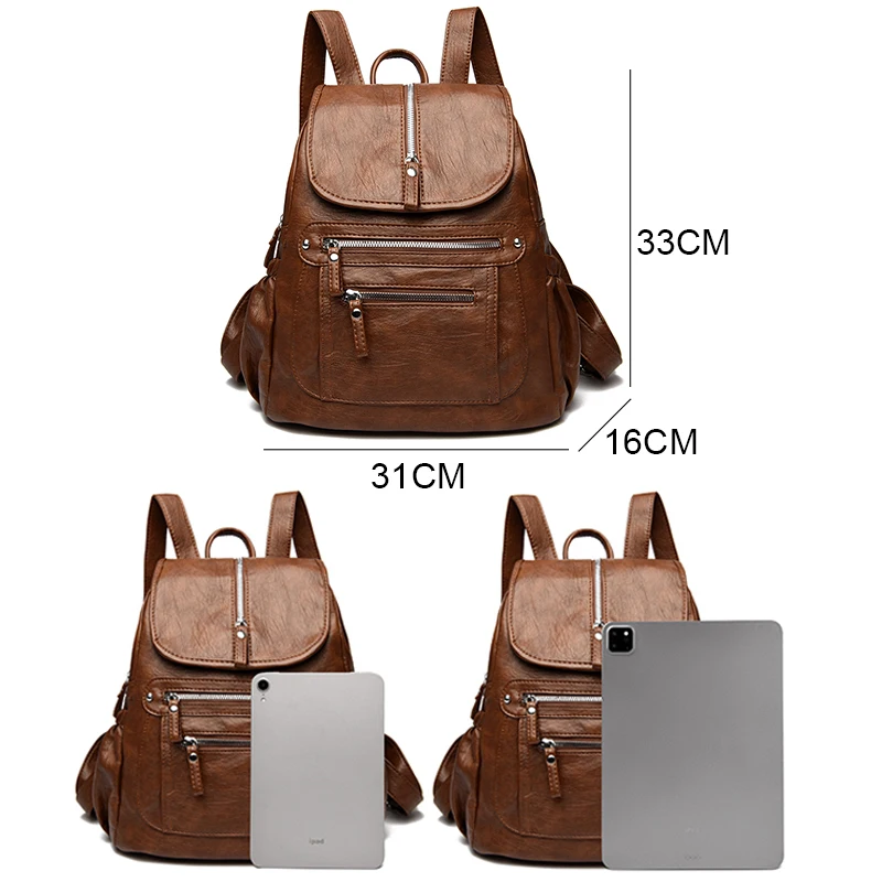 Luxury Women Genuine Leather Backpack Casual Ladies Shoulder Bags Fashion Large Capacity Travel Female Quality Cowhide Knapsack