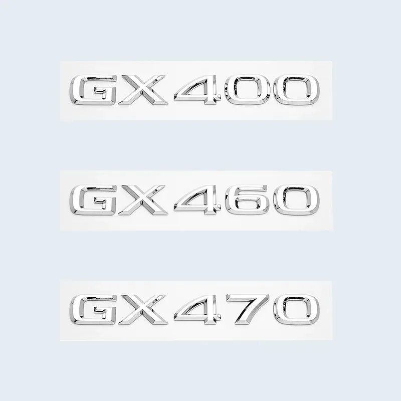 

3D Chrome Glossy Black ABS Letters Number GX400 GX460 GX470 Emblem For Lexus Car Trunk Logo Badge Sticker