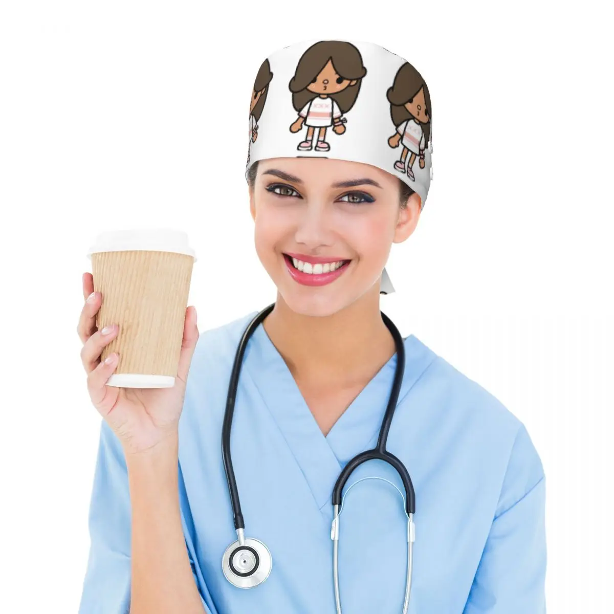 Toca Life Box - Toca Boca Cute Scrub Hat Doctor Working Surgical Cap Unisex Adjustable Nursing Caps for Dentist