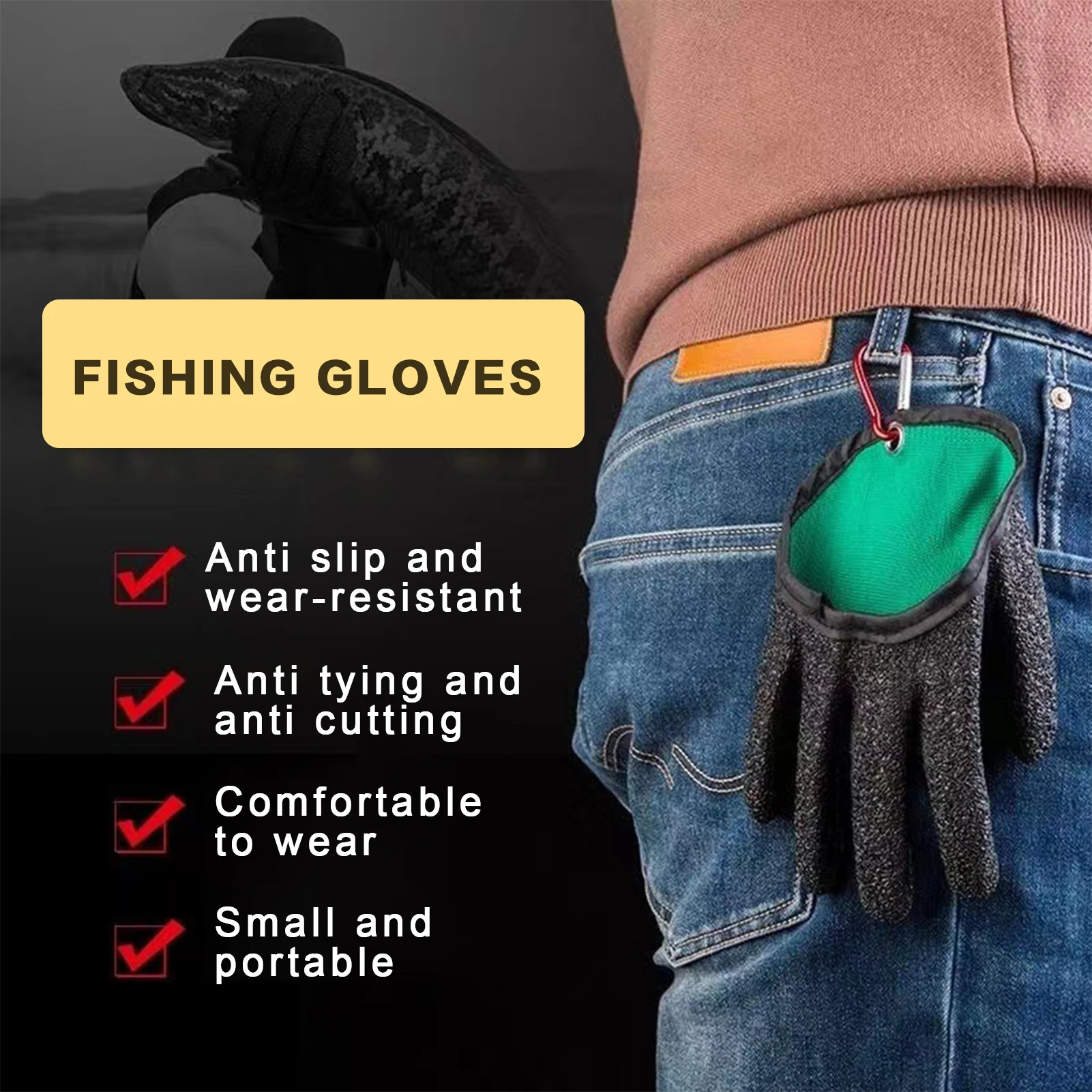 Guantes de agarre recubiertos, antideslizantes, a prueba de pinchazos, resistentes a cortes, para pesca al aire libre, senderismo, vela, remo