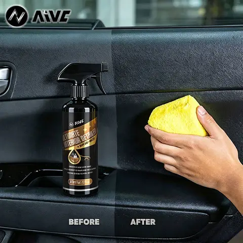 AIVC Interior Detailer Leather Plastic Rubber Dressing Ceramic Black Shine Trim Restorer Car Auto Polish Cleaning Products