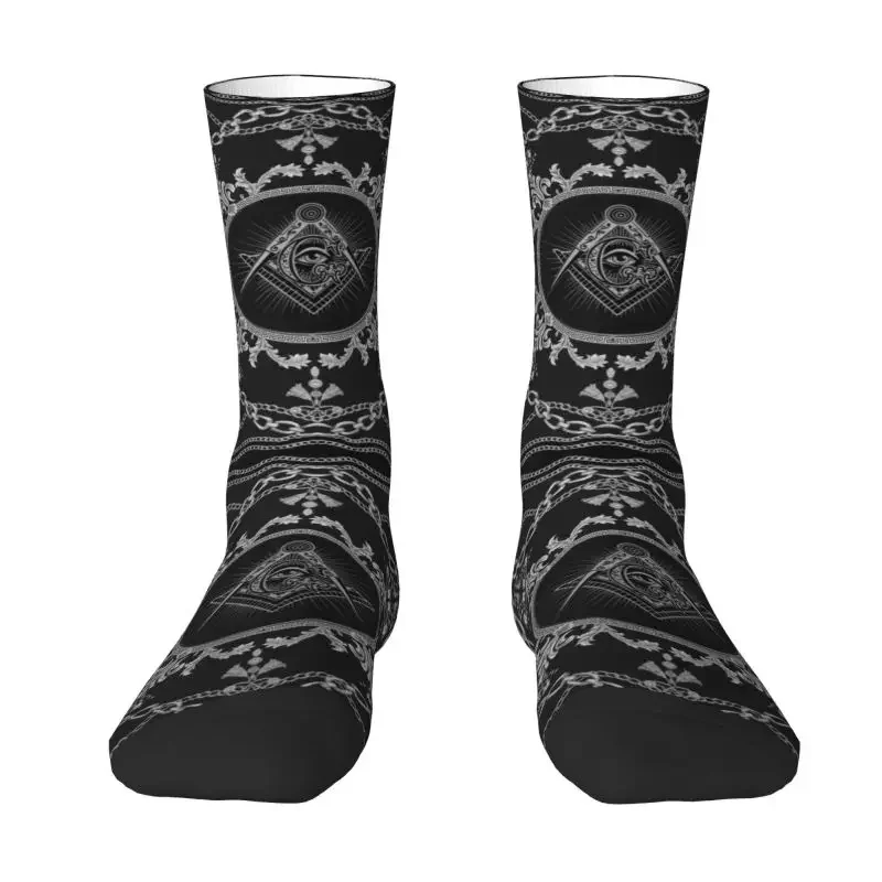 Calcetines de vestir de arte barroco para hombre, calcetín Unisex, estampado 3D, masónico, transpirable, novedad