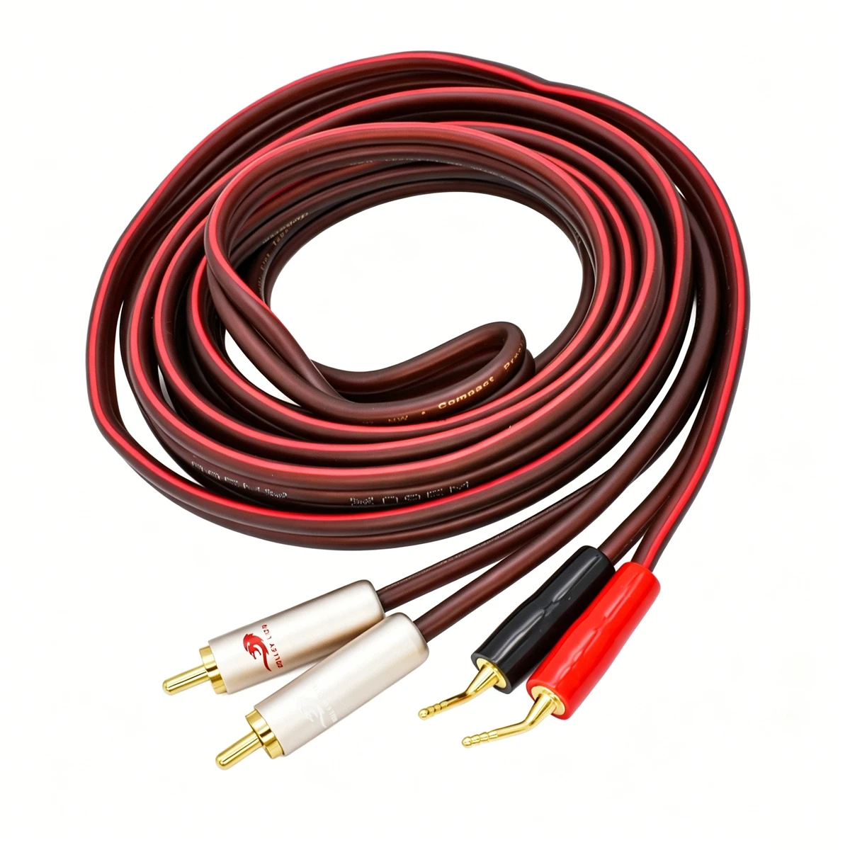 Aktywny kabel głośnikowy Hifi OFC Podwójny RCA do podwójnej wtyczki bananowej 2Y 2.0 Pin do sub-ukłośnika AMP Kabel Soundbox 1M 2M 3M 5M 8M 10M — zdjęcie produktu 4