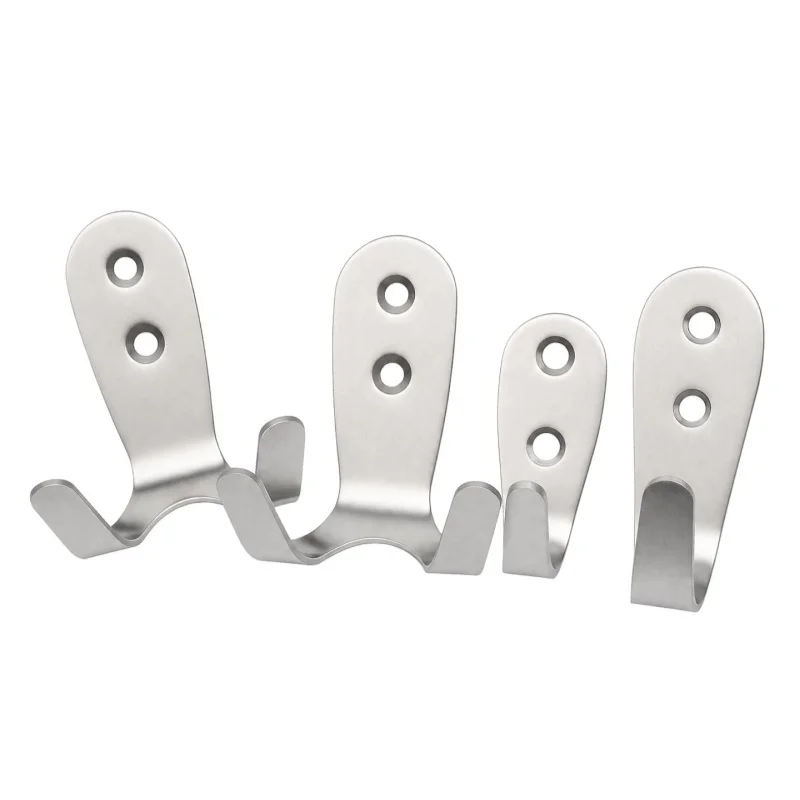2/5Pcs Stainless Steel Wall Key Hook Waterproof Hook for Kitchen Bedroom Bathroom Hanging Towel Coat