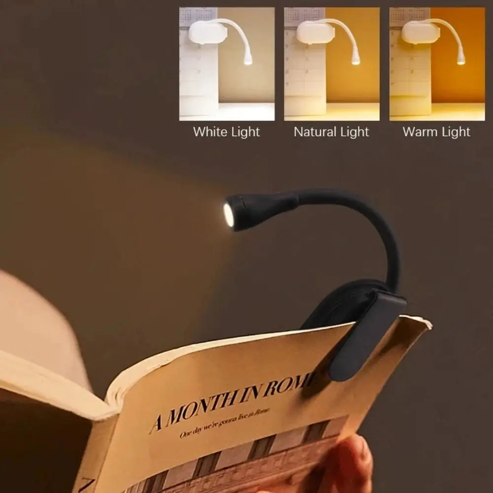 Portable Mini Reading Book Light Rechargeable 360° Flip Clip-on Night Lights Dimmable Eye Protection Led Book Lamp Bedroom