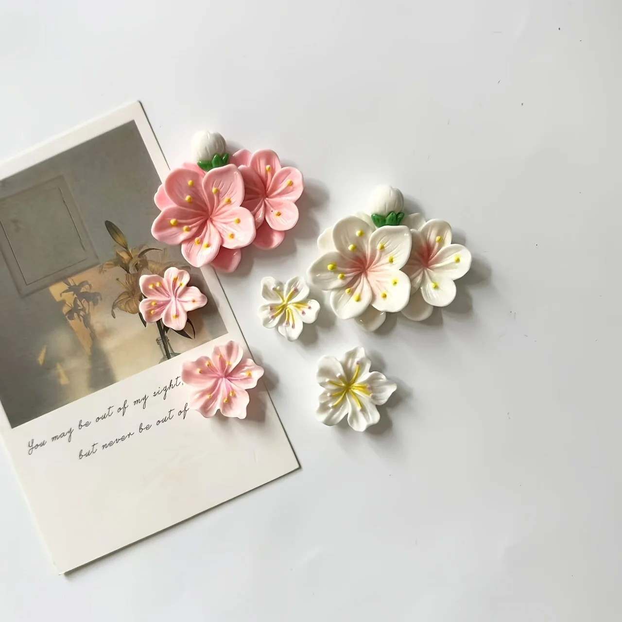 6Pcs Simulation Flower Refrigerator Magnet - Cherry Blossom Magnetic Clip - Home Decoration Gift - Gift for Family - view 4