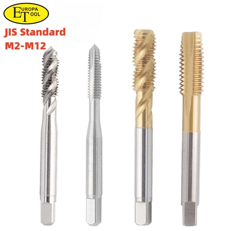 ET HSS-EV JIS Standard Spiral Fluted Tap  M2 M2.5 M3 M3.5 M4 M5 M6 M8 M10 M12  Screw Thread Spiral  Pointed Taps