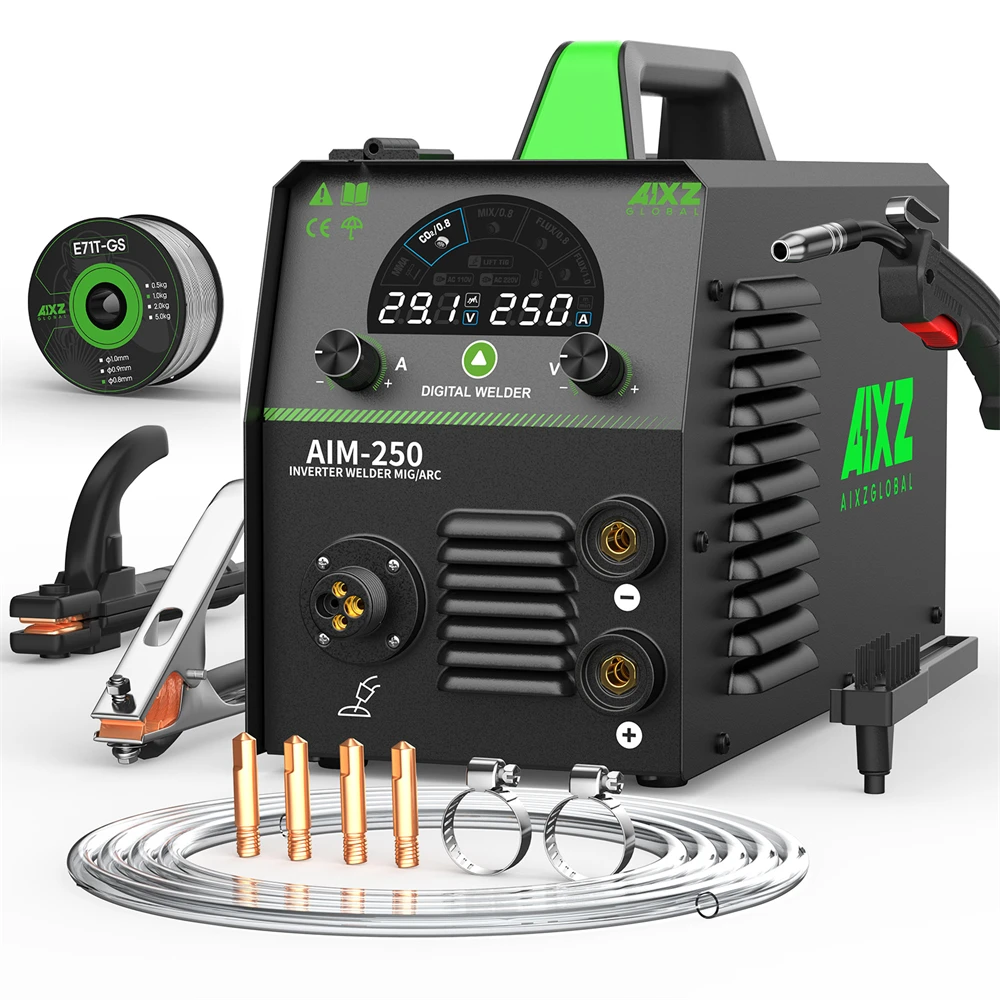 AIXZ AIM250 220V 5-in-1 Schweißgerät MMA/Gasloses MIG/MIG mit Gas/Lift TIG/MAG Halbautomatischer Schweißer Unterstützt 1-5KG 0,8-1,0mm Draht