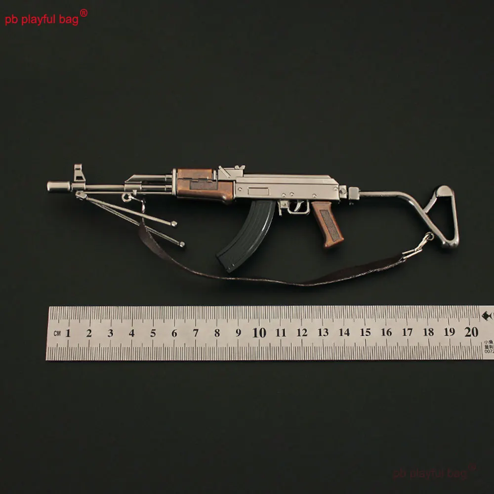 Mini Arma de Metal Dobrável, Modelo AK47 AKM, Adereços de Liga, Ornamentos, CS Gaming Equipment, Action Figure, Brinquedos de Arma, ZG314, 20cm