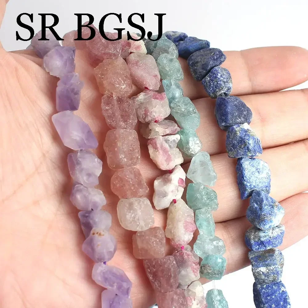 

8x10mm Irregular Crude Raw Natural Stone Lapis Lazuli Apatite Amethyst Beads For Jewelry Making DIY Bracelet Necklace