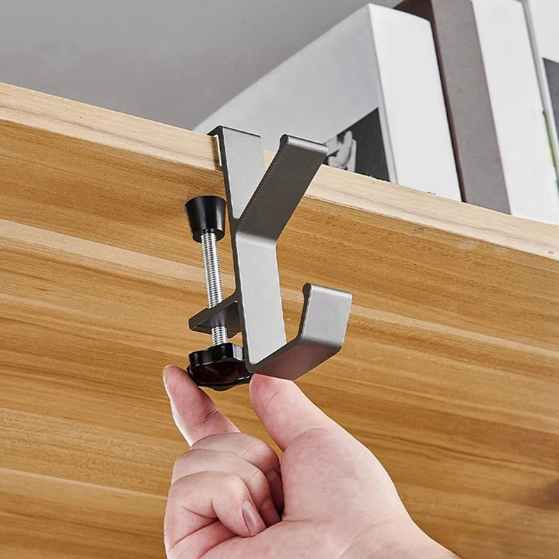 パンチなしの壁掛けブラケット、バッグハンガー、テーブルサイドフック、布、コート、鍵、バスルーム用の多機能ホルダー、使いやすい、黒