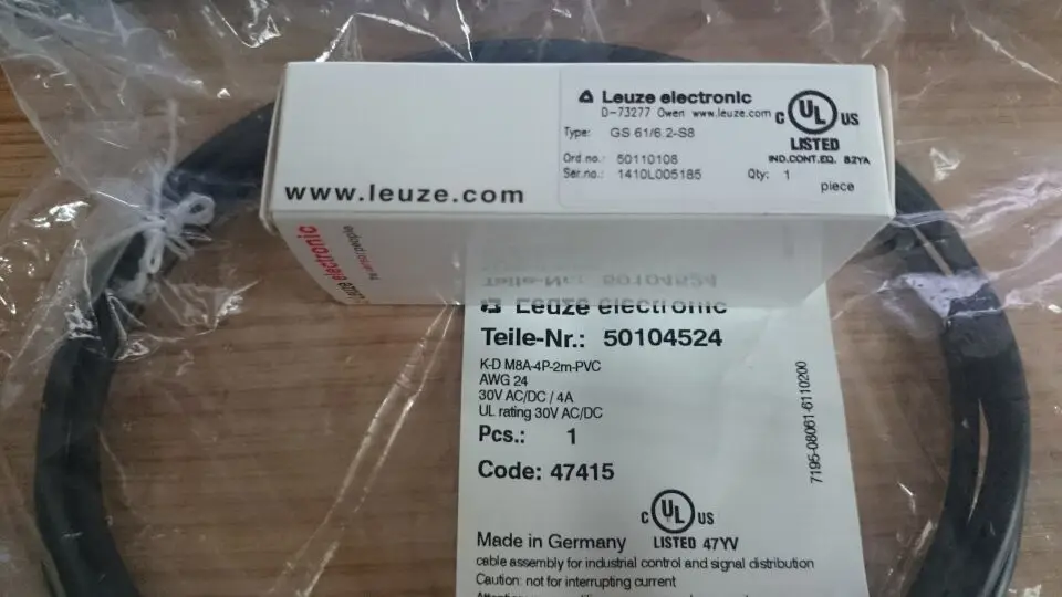 New Original Leuze Laosani Sensor Connection K-D M8A-4P-PVC50104524