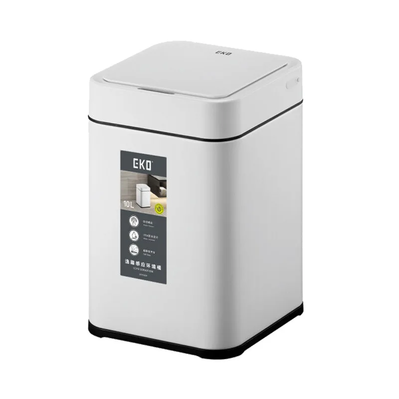

High Sensitivity Infrared Sensor Trash Can Large with Lid Silent Slow Descent Kitchen Bathroom Odor Prevention