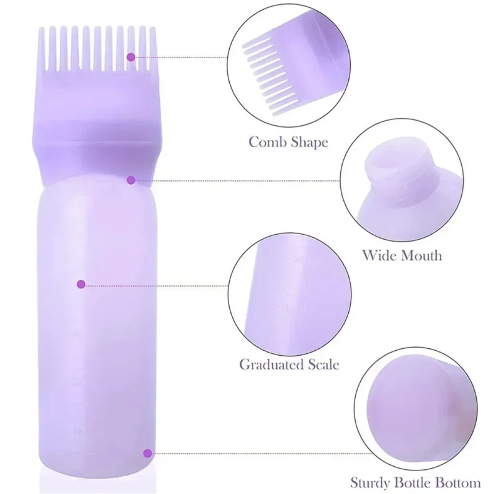 Silicone Shampoo Brush Scalp Massage Comb Hair Dye Oiling Bottle with Brush Salon Hair Styling Tool，Special for Real Hair Wigs image 3