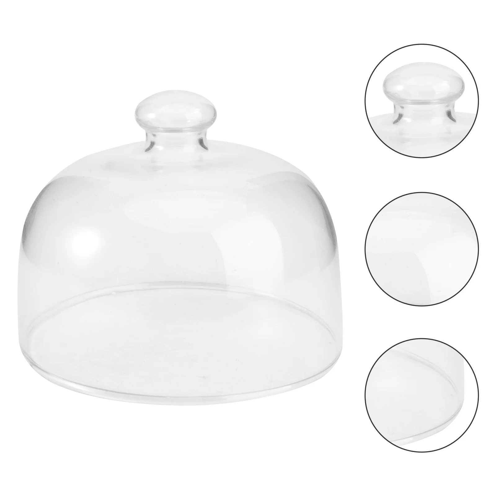 

1Pcs Round Glass Cake Cover with Dome Lead-Free Transparent Lid 13Cm D 11Cm H for Cake Keeping Ideal for Party