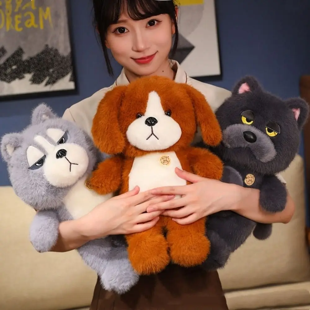 

Doll Toys Big Belly Sitting Dog Plush Toy Blue Cat Fluffy Grey Wolf Plush Doll Lazy 35cm Cute Animal Sleep Pillow Children