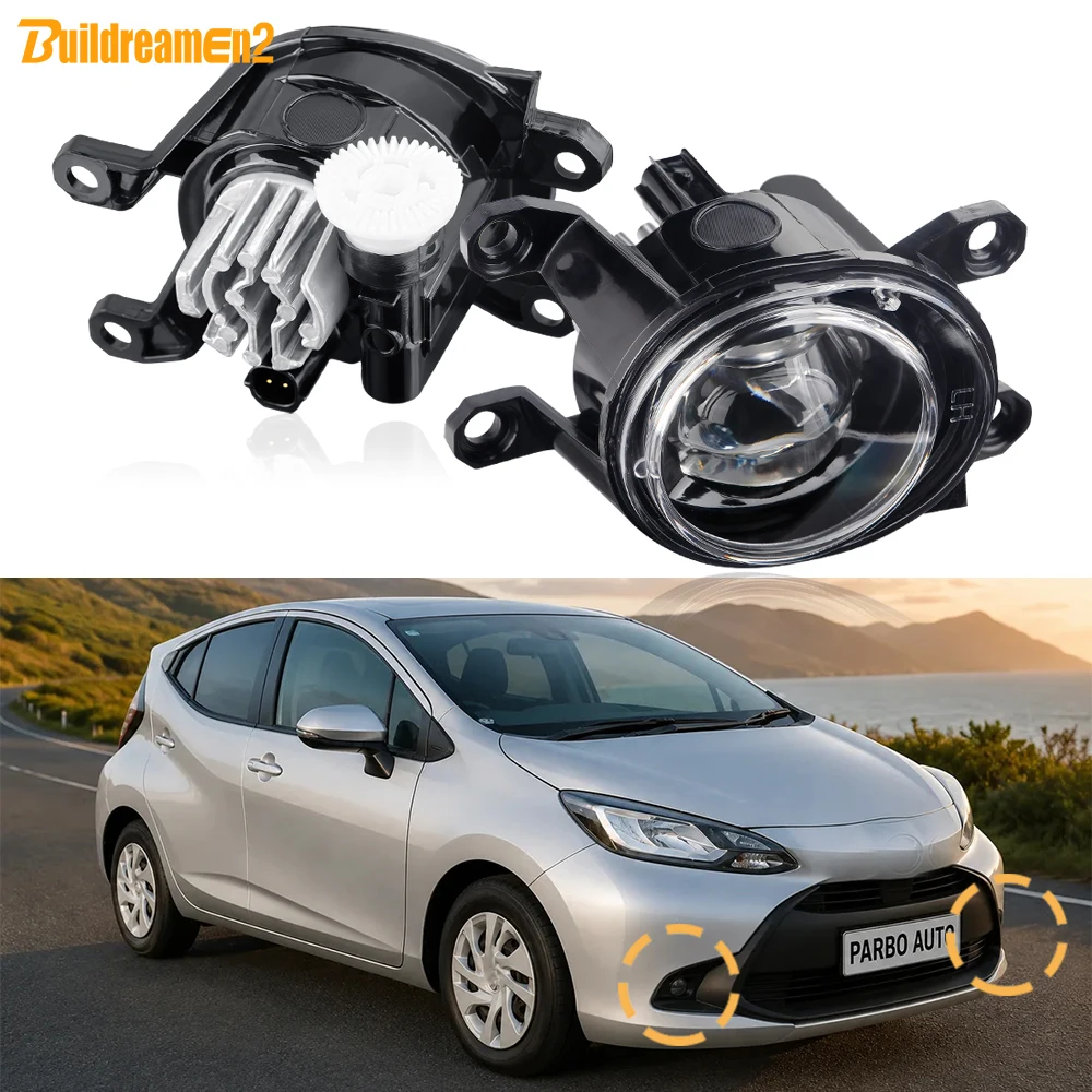 2 Pieces1 Pair Car LED Fog Light Daytime Running Lamp DRL Accessories For Toyota Aqua XP210 2021 2022 2023 2024 2025