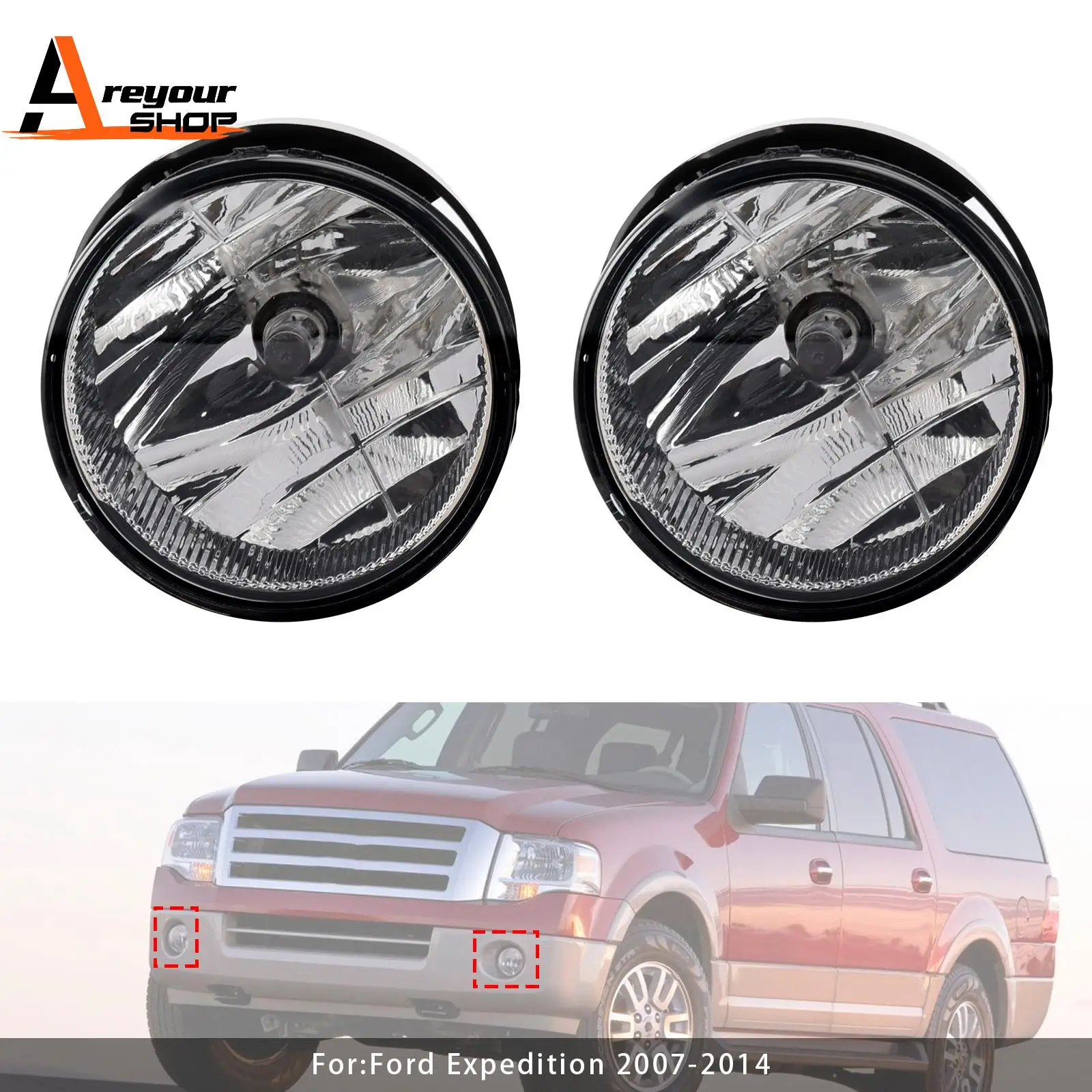 

Комплект передних противотуманных фар с лампами для Ford Expedition 2007-2014, прозрачные линзы