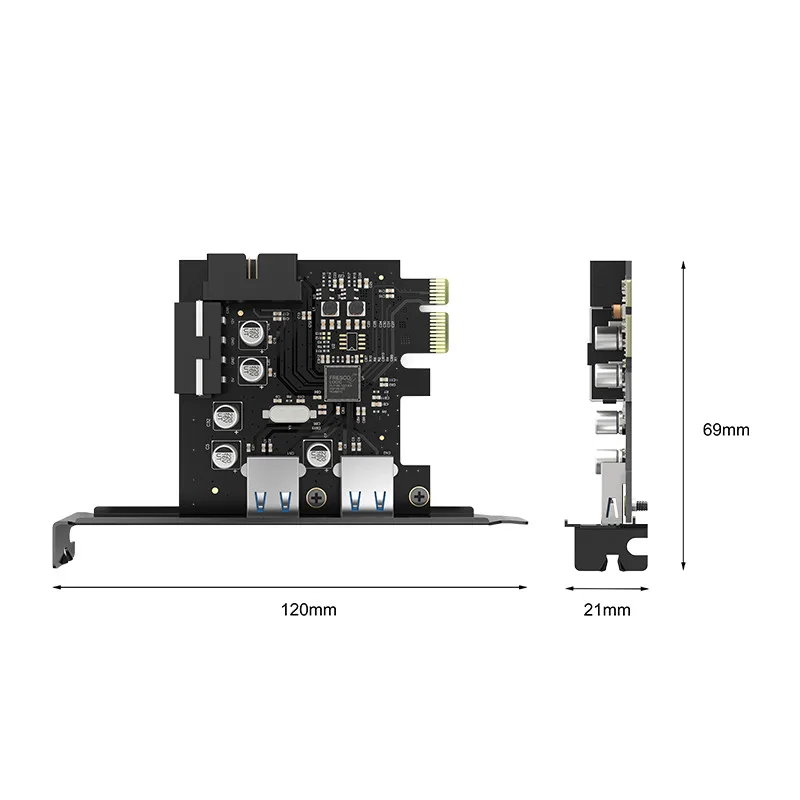 Imagem -06 - Orico Pci Express Cartão de Expansão Usb 3.0 Porta Pci-e 15 Pinos Sata para Grande Pinos Interface Gbps Velocidade para Componentes de Computador