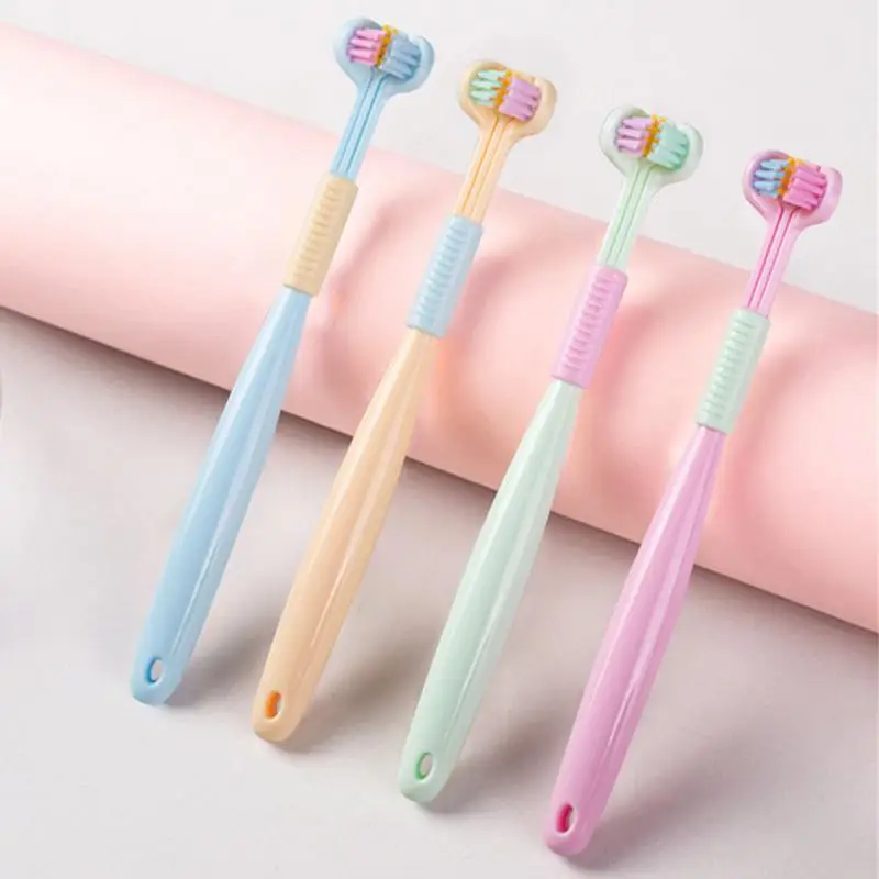 360 Degree Three-sided Soft Bristle Toothbrush Oral Care Safety Toothbrush Teeth Deep Cleaning Portable Travel Dental Oral Care