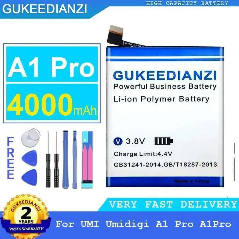 

Mobile Phone Battery Premium Replacement 4000Mah Fast Charging For Umi Umidigi A1 Pro A1pro