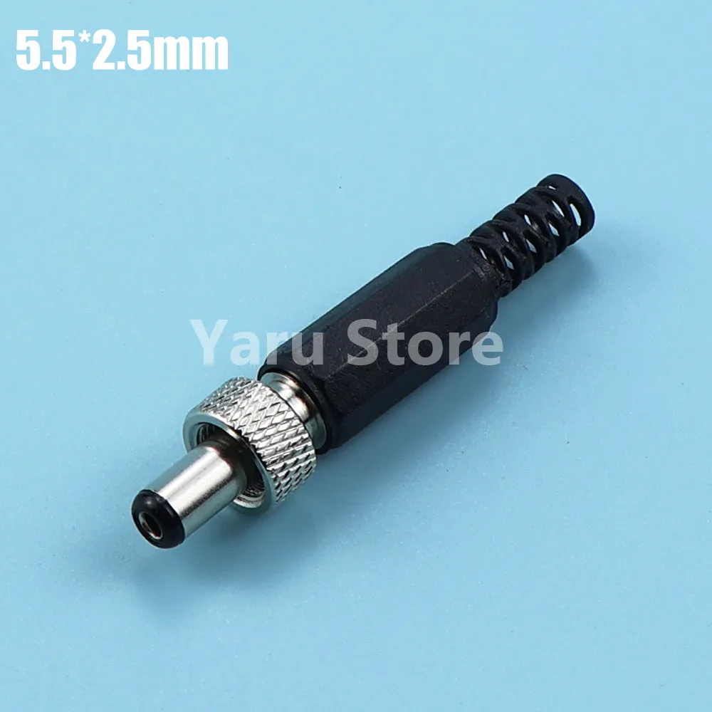 2pcs Lockable 5.5x2.1/5.5x2.5 mm DC Male Power Plug 90 Degree Bent Needle Female Socket with Screw Nut Locking Connector
