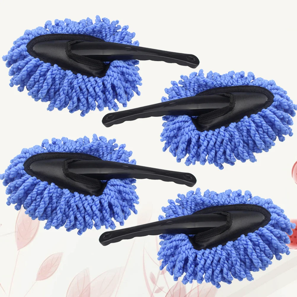 

4 Pcs Mini Mop Duster Car Cleaning Supplies Auto Cleaner Automatic Dusting Brush Grey