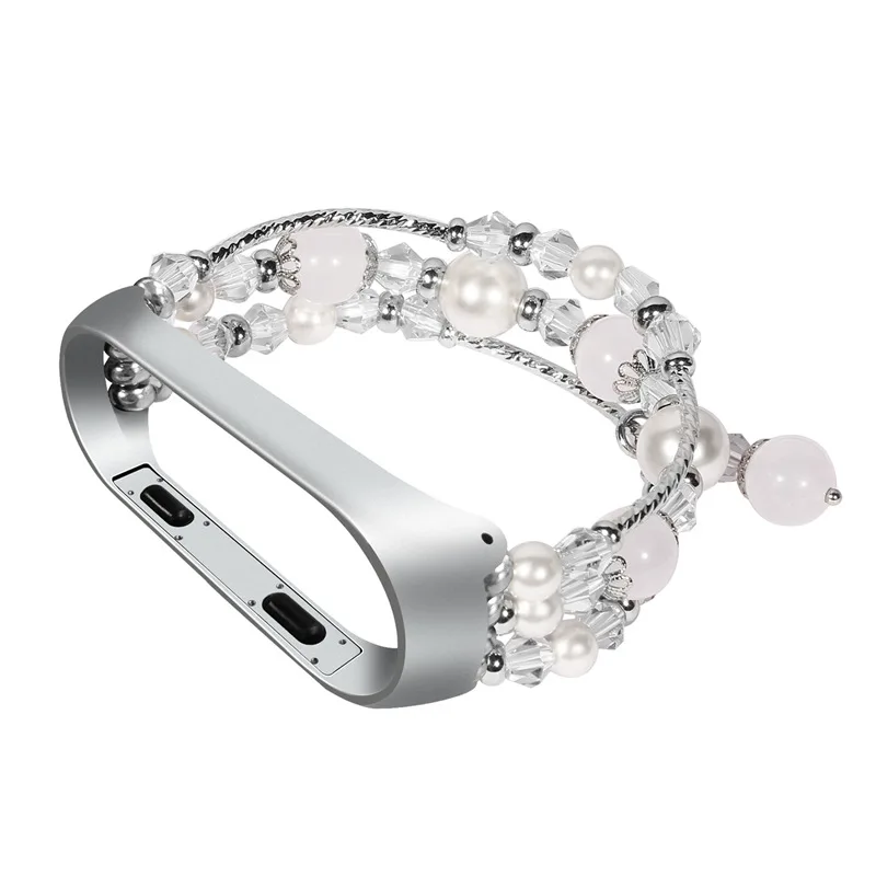 Jewelry Strap For Xiaomi Mi Band 8 7 6 5 4 3 Elastic Beaded Braceletd Wristband For mi band 8 7 Women Wriststrap Mi Band 4 strap