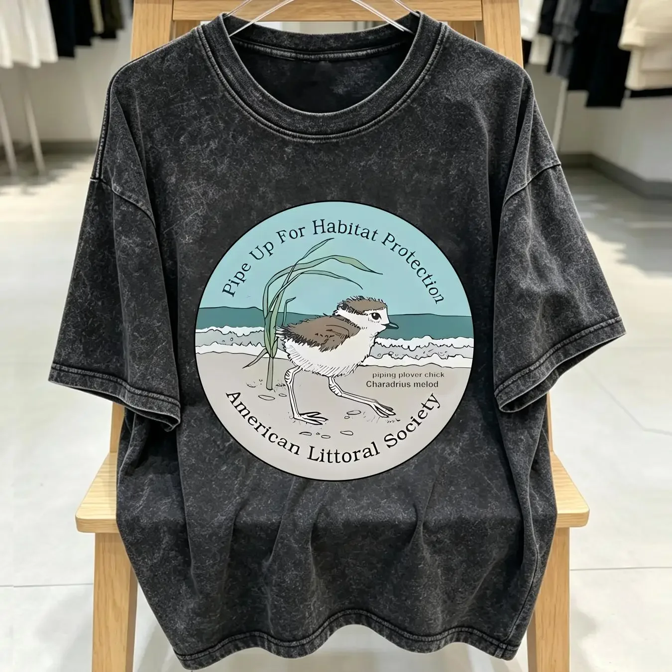 washed T Shirt Vintage Mens Large White Bird Piper Chick E2 long or short sleeves vintage Washed Stylish Comfortable fashion